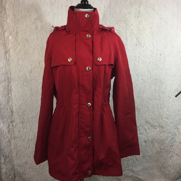 London Fog Jackets & Blazers - Fog by London Fog Red Cinching Waist Jacket Medium